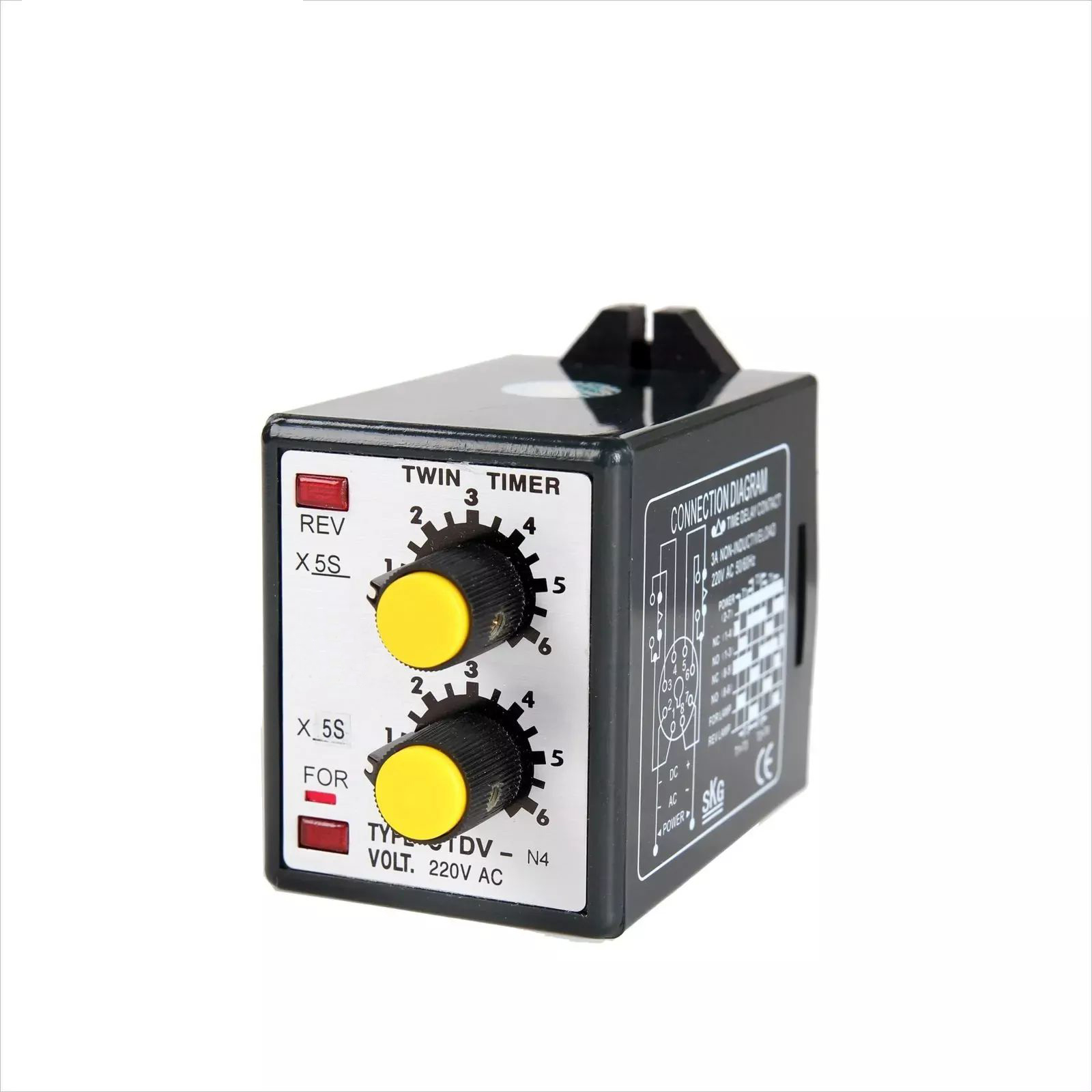 CTDV-N4 Mini size Double delay Industrial Electric Panel Timer Relay with knob Featured Image